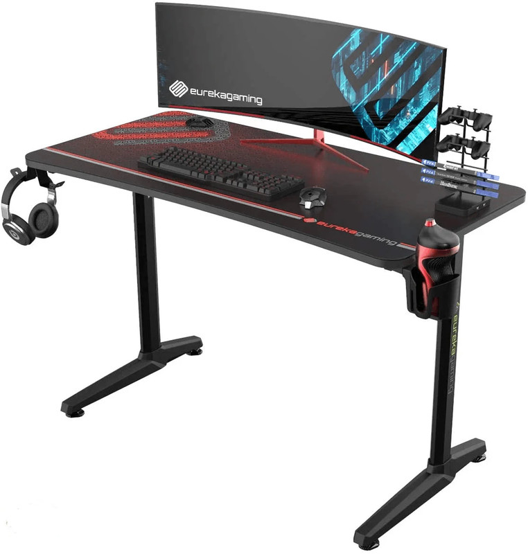 Eureka Gaming Captain Series GIP 47'' Computer Desk, Black - طاولة